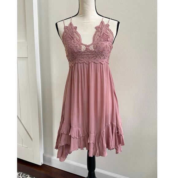 Free People NWT Adella Slip Dress Rose Pink Small XS - Picture 6 of 11